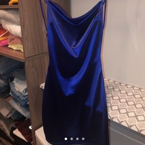 Dark blue silky dress never worn!